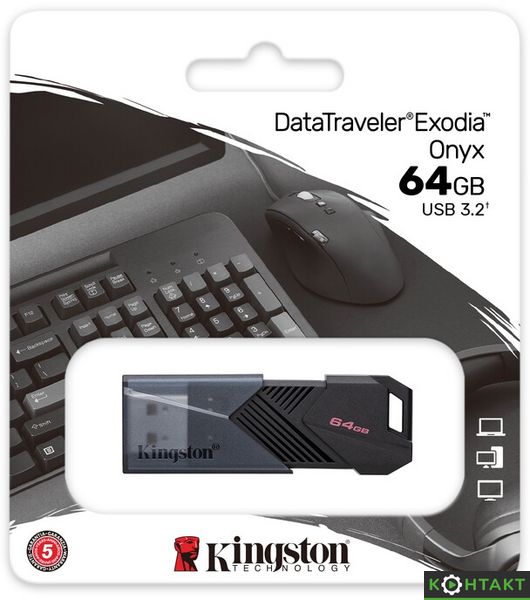 Купити Флеш-накопичувач USB3.2 64GB Kingston DataTraveler Exodia Onyx — 220 грн